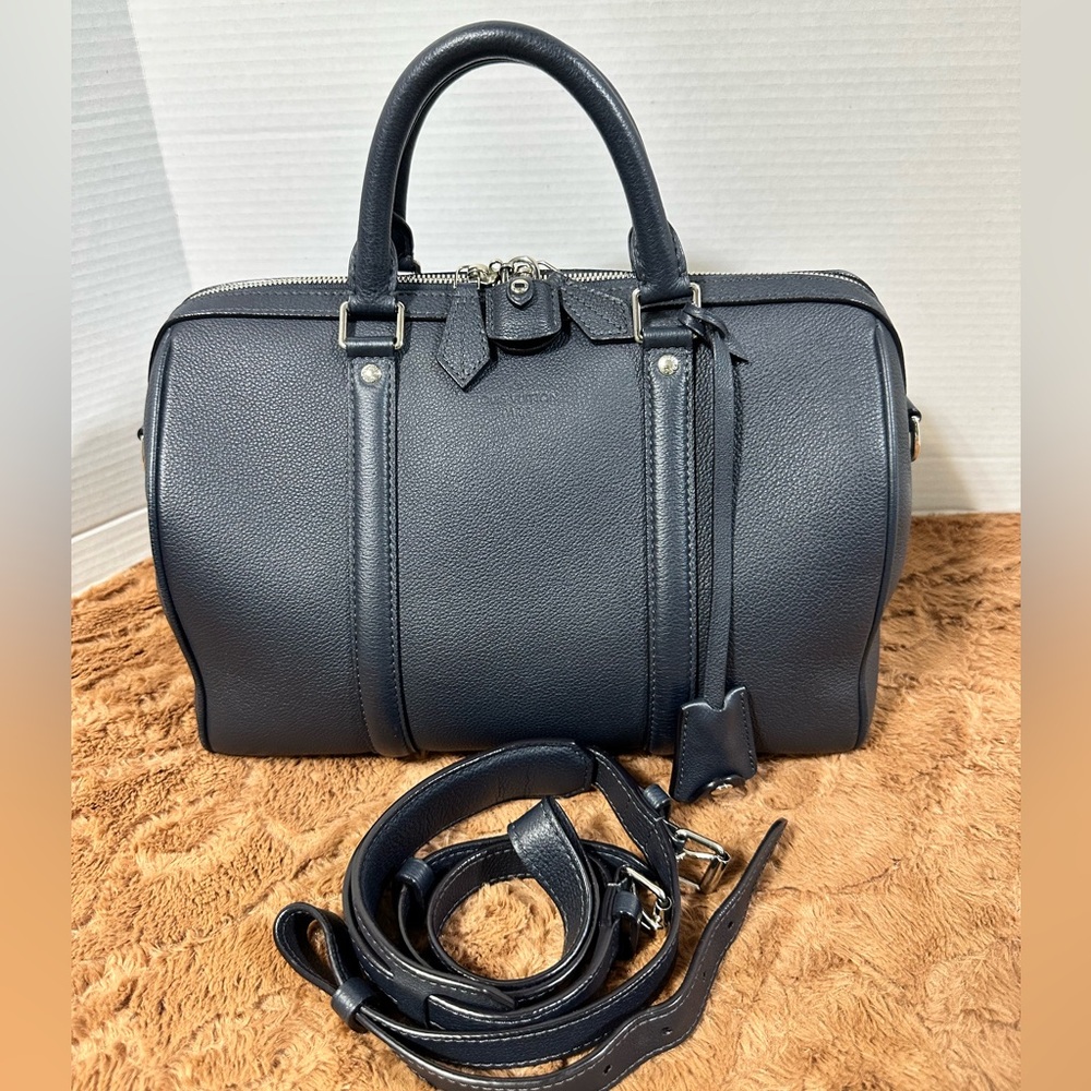 Louis Vuitton Sofia Coppola PM Handbag Elegant Navy Leather Bag